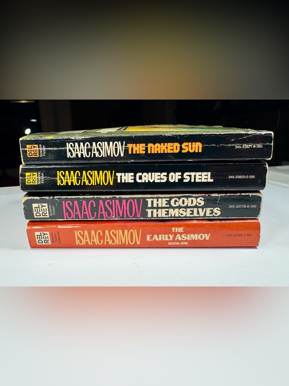 4 Isaac Asimov Lot 1986-88 Naked Sun Caves Of Steel Gods Themselves Early Book 1